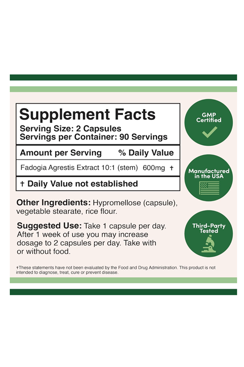 Double Wood Fadogia Agrestis 600mg 180 Capsul.3736.
