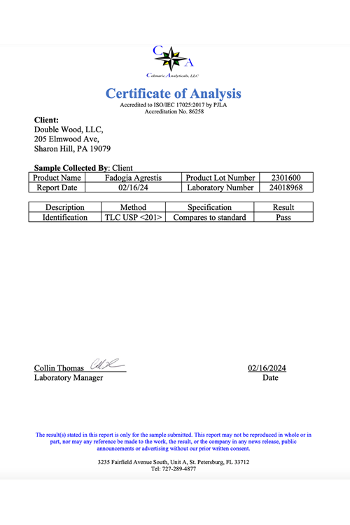 Double Wood Fadogia Agrestis 600mg 180 Capsul.3736.
