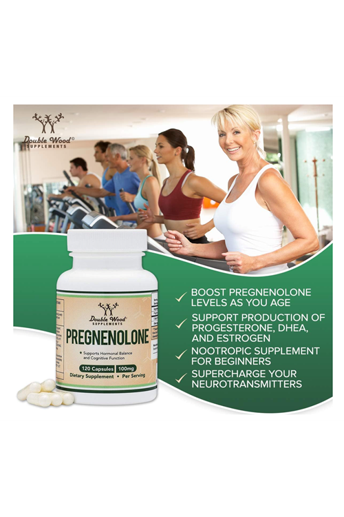 Double Wood Pregnenolone 100mg (Converted to Progesterone to Boost Progesterone Levels) 120 Capsul 2 Aylık Tedarik. 35.