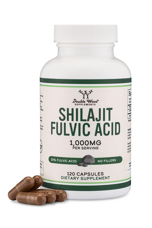 Double Wood Shilajit Pure Himalayan (20% Fulvic Acid Supplement) 1,000mg  120 Capsul. 4140