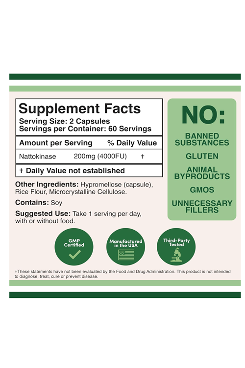 Double Wood Nattokinase  4,000 FU  120 Capsul.39.