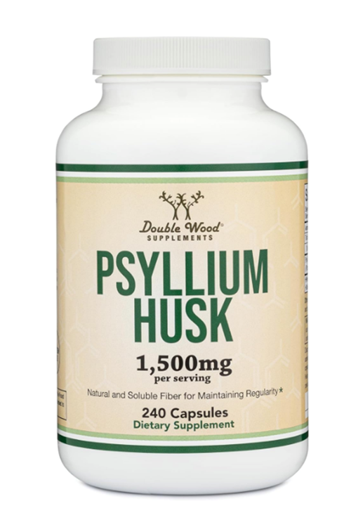 Double Wood Psyllium Husk (240 Capsul 1,500mg Per Serving) Natural and Soluble Fiber for Maintaining Regularity 3937