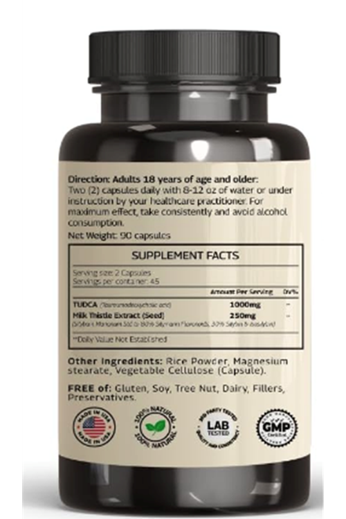 VINATURA TUDCA 1000mg Milk Thistle 250mg  90 Capsul.Usa Amazon Seller.