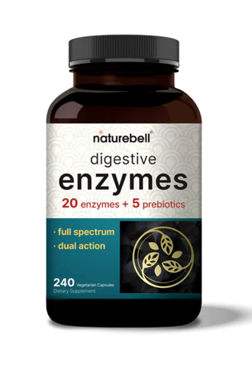NatureBell Digestive Enzymes with Prebiotics  240 Veggie Capsules - 20 Enzyme & 5 Prebiotic Complex.3947