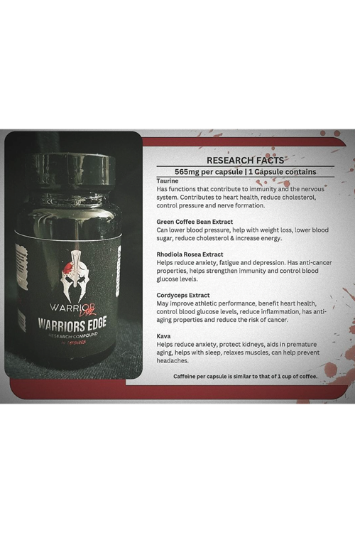 Warrıor Labz Warriors Edge Nootropic 565mg 60 Capsul. Made ın Usa 3557