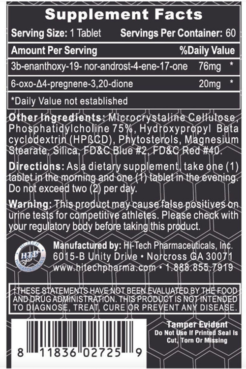 Hi-Tech Pharmaceuticals  Trenabol 60 Tablet.Usa.58.
