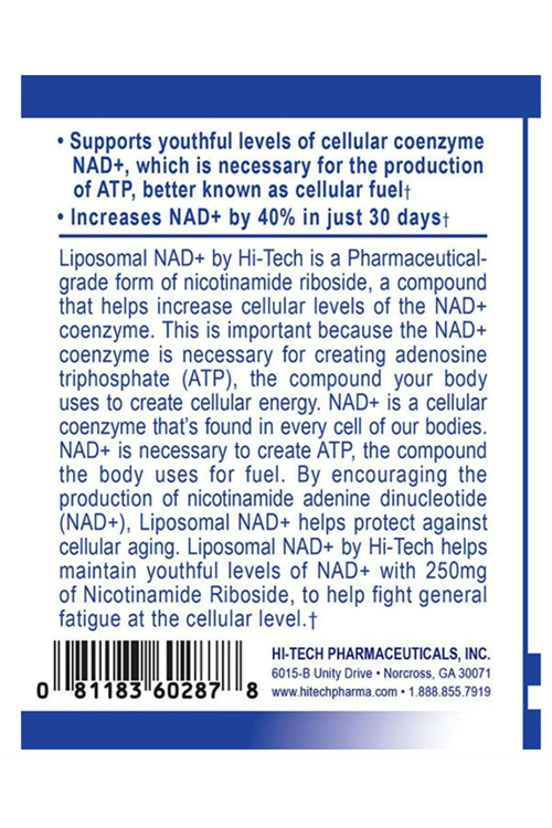 Hi-Tech Pharmaceuticals Liposomal NAD+ 60 Tablets.Usa Version.3940