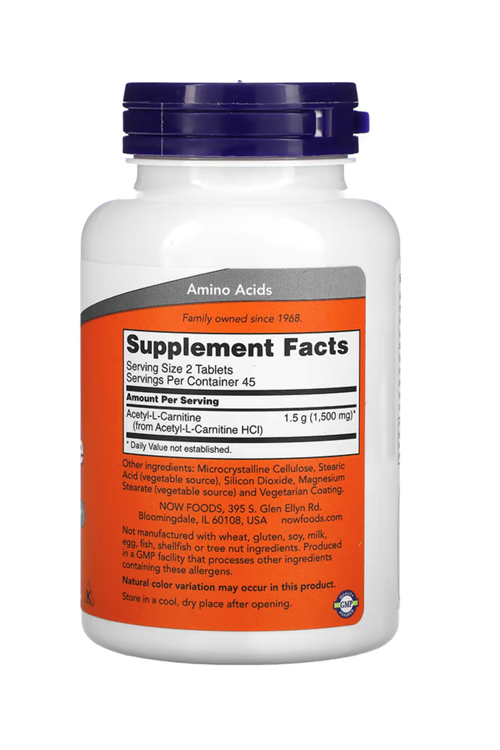 NOW Foods, Acetyl-L Carnitine, 750 mg, 90 Tablets.50.