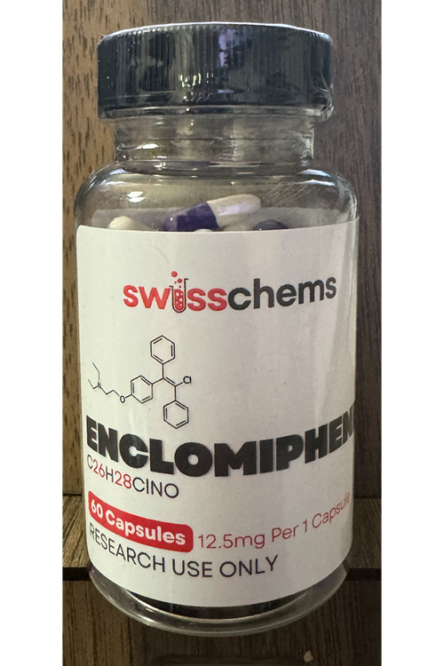 SwissChems Enclomiphene 750 mg/60 caps (12.5 mg/capsule).Orj Usa Firma Ürünü.107.