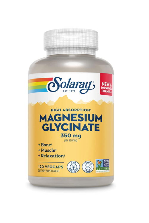 Solaray Magnesium GLYCİNATE  Fully Chelated BisGlycinate BioPerine, High Absorption Formul, Stress, Bones, Muscle & Relaxation, 120 Vegie Capsul.ABD MENŞEİ 4040
