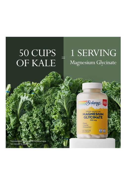 Solaray Magnesium GLYCİNATE  Fully Chelated BisGlycinate BioPerine, High Absorption Formul, Stress, Bones, Muscle & Relaxation, 120 Vegie Capsul.ABD MENŞEİ 40.