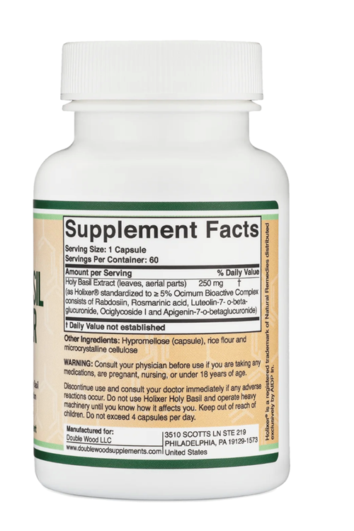 Double Wood  Holixer Holy Basil Extract (ÖSG ÖZEL SPORCU GIDALARI) 250mg 60 Capsul.38.
