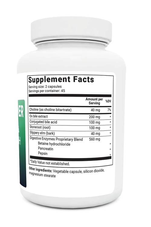 Dr. Berg Gallbladder Formula Extra Strength - Made w/Purified Bile Salts & Ox Bile Digestive Enzymes - Includes Carefully Selected Digestive Herbs - Full 45 Day Supply - 90 Capsules.4064.