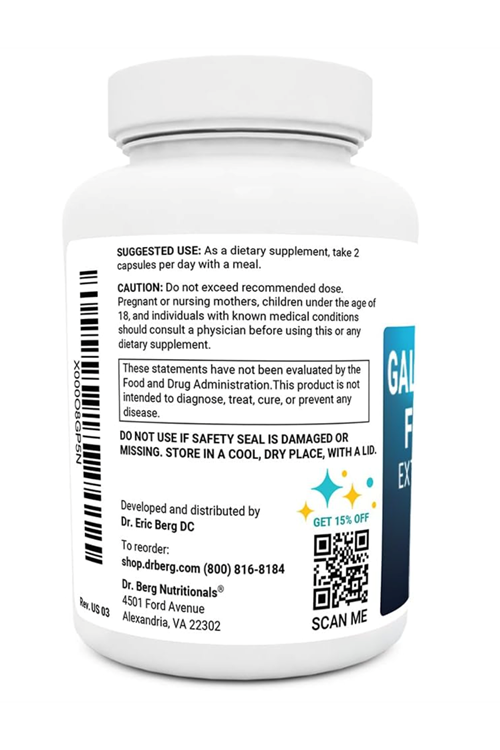 Dr. Berg Gallbladder Formula Extra Strength - Made w/Purified Bile Salts & Ox Bile Digestive Enzymes - Includes Carefully Selected Digestive Herbs - Full 45 Day Supply - 90 Capsules.4064.