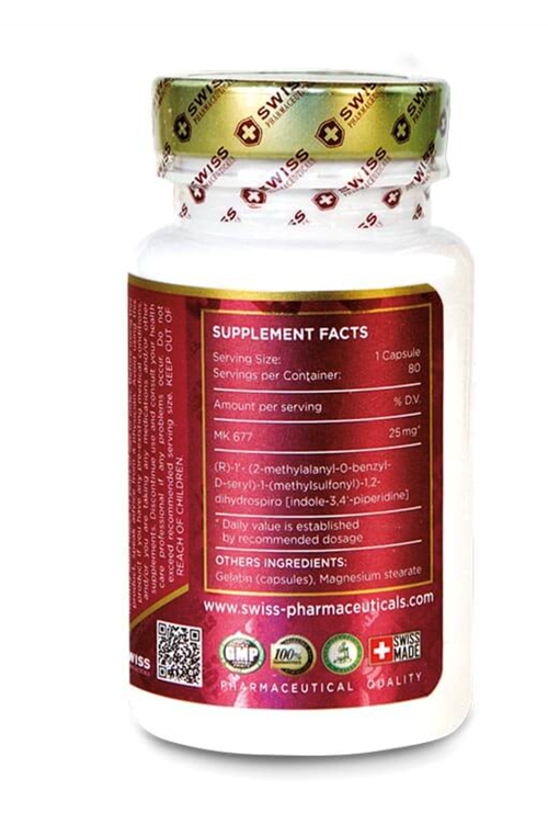 Swiss Pharmaceuticals IBUTA-MK 677  25 mg 80 capsul.Orıjınal Resmi Firma Ürünü.76.
