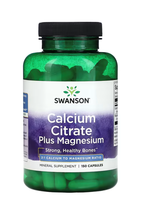 Swanson  Calcium Citrate Plus Magnesium, 150 Capsul.Usa.25.