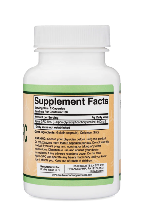 Double Wood ALPHA GPC  300 mg 60 Kapsul.Abd Menşei 34.