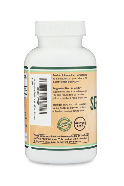 Double Wood Serrapeptase 240,000 SPU Vegie 120 Capsul.Abd Menşei.39.