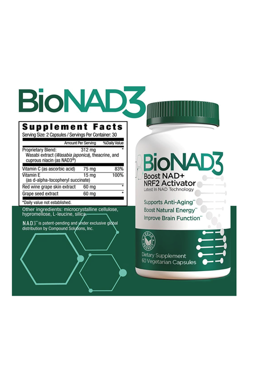 BioNAD3 NAD+ Booster Anti Aging 60 Capsul.Usa Amazon Best Seller. 4049