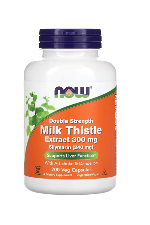 NOW Foods  Double Strength Milk & Thistle Extract 300 mg, 200 Veg Kapsul.MADE IN USA 4046.
