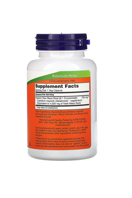 NOW Foods  Maca  Raw  750mg  90 Veg Capsul.Usa Version 43.