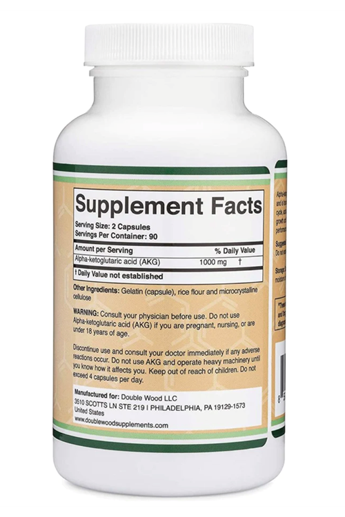 Double Wood  (Özelsporcugıdaların'dan !!) Alpha-Ketoglutaric Acid (AKG) 1000mg 180 Capsul.Abd Menşei.41.