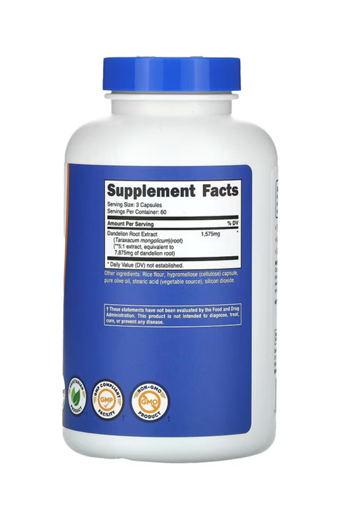 Nutricost  Dandelion Root/Extract 1575mg  180 Capsul.Usa Menşei. 4039