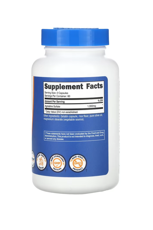 Nutricost, Agmatine Sulfate, 1,000 mg, 120 Capsules.Usa.3832.