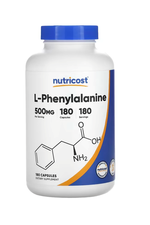 Nutricost L-Phenylalanine 500mg; 180 Capsules - Non-GMO, Amino Acid.4036