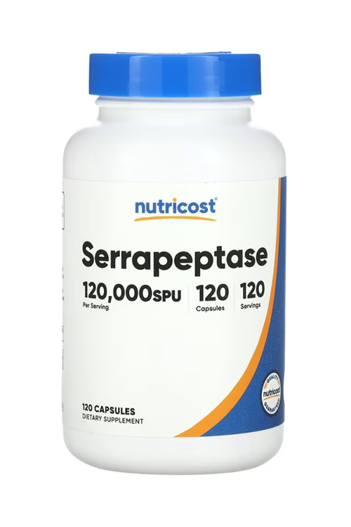 Nutricost Serrapeptase 120,000 SPU, 120 Capsules - Vegetarian. 4140