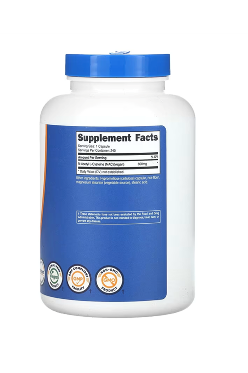Nutricost N-Acetyl L-Cysteine (N.A.C) 600mg, 240 Vegetarian Capsules.3943