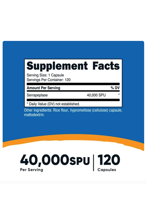 Nutricost Serrapeptase 40,000 SPU, 120 Capsules.4136