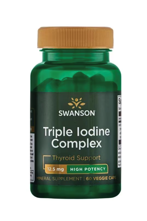 Swanson Ultra Triple Iodine Complex - High Potency 12.5 mg, 60 Veggie Capsul.Orj Usa Versiondur.3233