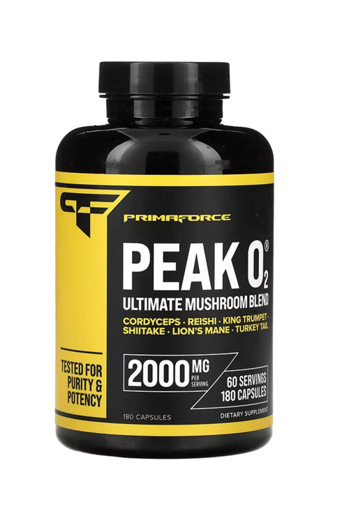 Primaforce Peak O2 Powered Oxygen Absorption Booster (180 Capsules) (2,000 mg Per Serving, 60 Servings)Ultimate Mushroom Blend.3838