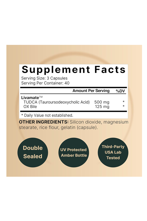 NatureBell TUDCA 500mg with OX Bile 125mg  120 Capsul.Usa Amazon Best Seller.47.