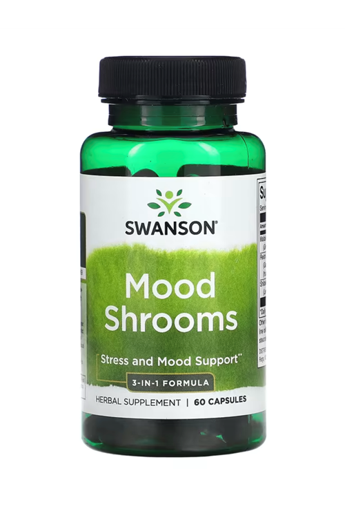 Swanson, Mood Shrooms, 60 Capsules Stress and Mood Support 3-in-1 Formula.Abd Menşei. 3929