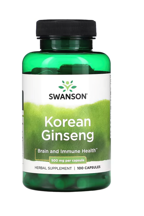 Swanson   Korean Ginseng  500mg  100 Capsules.Abd Menşei.29.