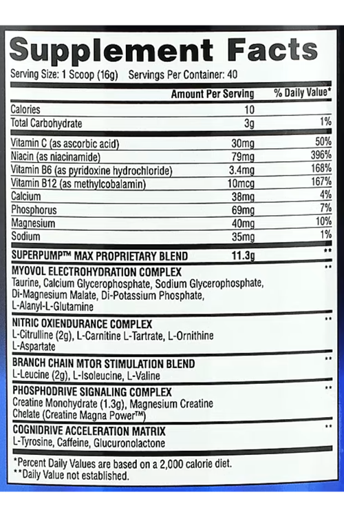 Gaspari Nutrition, SuperPump Max, 40 Servis (640 gr).EU Değil. Usa Versiondur.3953