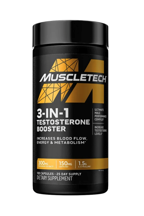 Muscletech  3-in-1 Testosterone Booster 100 Capsul. ABD Menşei.3956