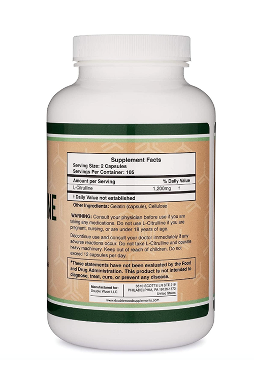 Double Wood  L-Citrulline 1200mg Per Serving, 210 Capsul.40.