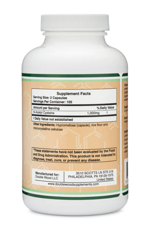 Double Wood N-Acetyl L-Cysteine 1000mg  210 Capsul.Abd Menşei.