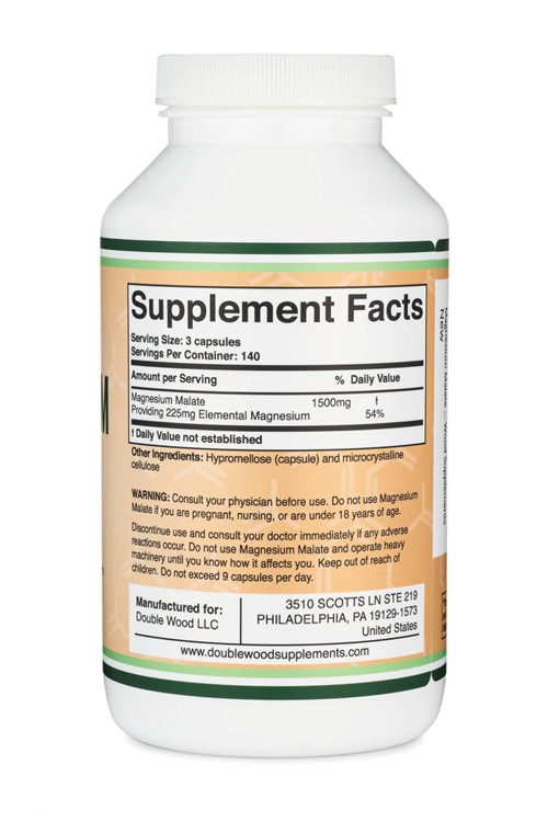 Double Wood Magnesium Malate (ÖSG ÖZEL SPORCU GIDALARI) 1500mg 420 Capsul.43.
