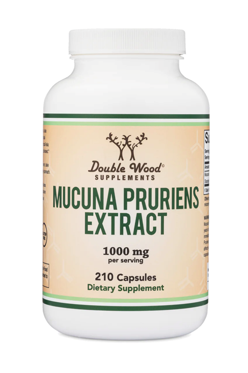 Double Wood Mucuna Pruriens Extract Dopamine Boosting- 210 Capsul 1000mg 20% L Dopa (from Velvet Beans) (Mood and Motivation).39.