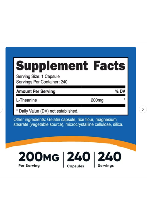 Nutricost L-Theanine  200 mg  240 Capsules.Usa.43.