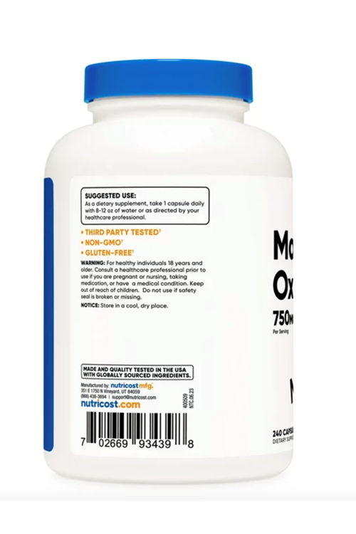 Nutricost Magnesium Oxide Supplement 750mg, 240 Capsules.Usa.36.
