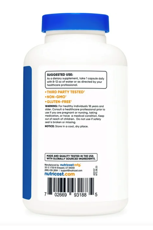 Nutricost L-Tyrosine 500mg, 180 Capsules - Non-GMO & Gluten Free.Usa.3937