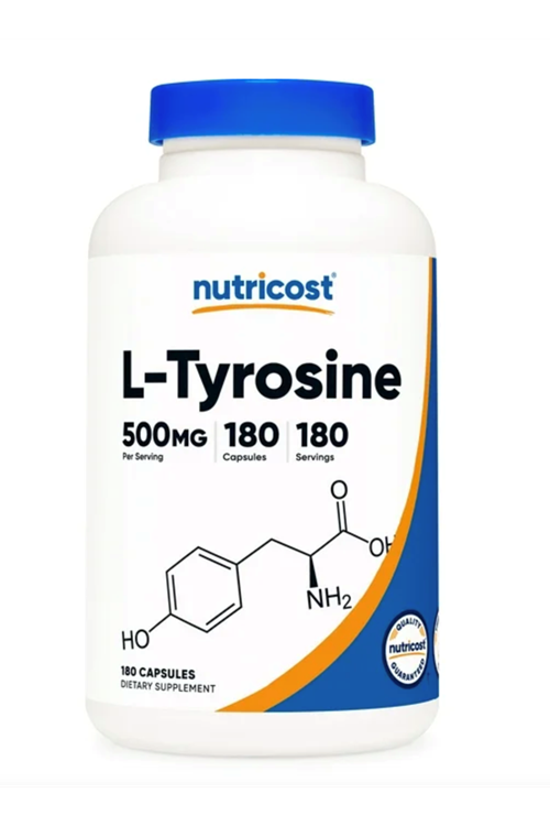 Nutricost L-Tyrosine 500mg, 180 Capsules - Non-GMO & Gluten Free.Usa.3937