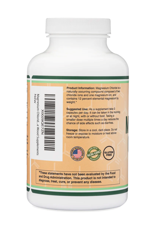 Double Wood Magnesium Chloride (Cloruro De Magnesio) 180 Capsul 1000mg.Abd menşei 3539