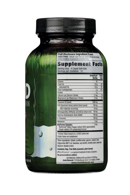 İRWİN Naturals C.B.D + Mela/tonin 60 LıQuıd Soft-Gels.Usa Version.3842