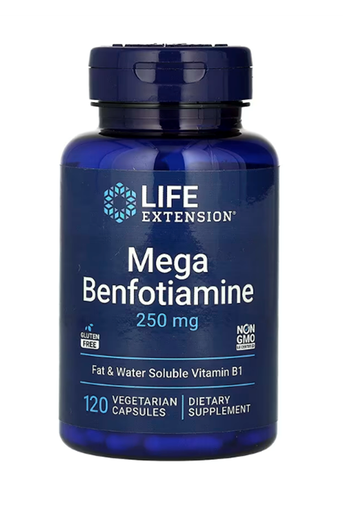 Lıfe Extensıon Mega Benfotiamine, 250 mg, 120 Vegetarian Capsules.Usa Version.50.